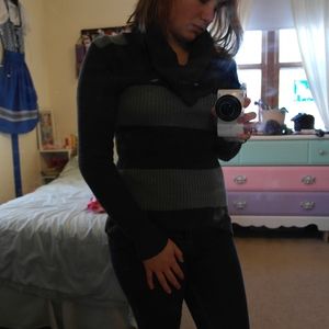 Grey Striped Sweater
